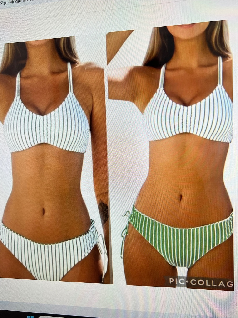 Cupshe size M green and white Bikini
